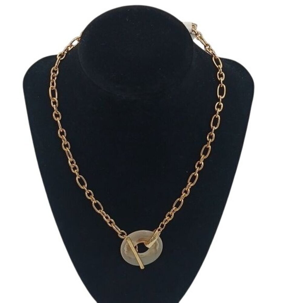 A New Day Womens Necklace Gold Chain Link Toggle Clasp Resin Pendant